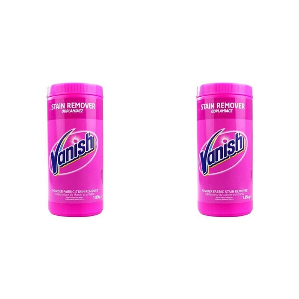 2x Vanish Laundry Detergent Powder Fabric Stain Remover Front/Top Loader 1.85kg