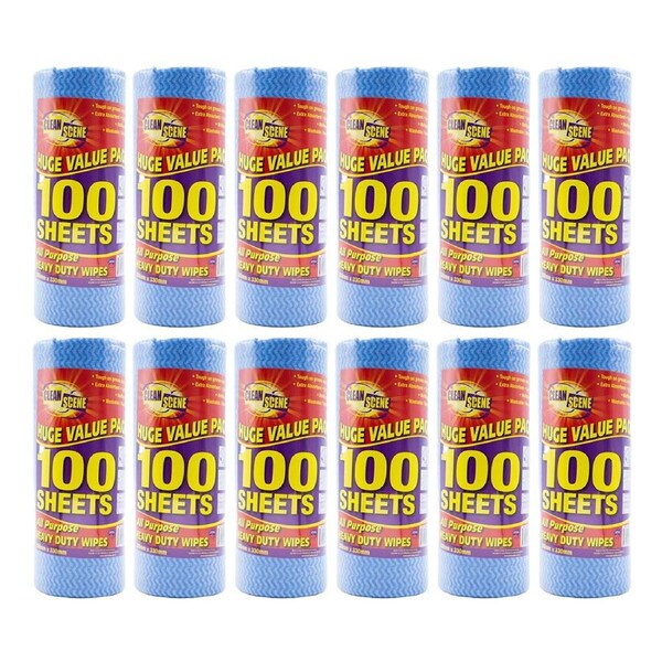 1200pc Clean Scene All Purpose Perforated Wipes On Dispenser Roll 30x33cm