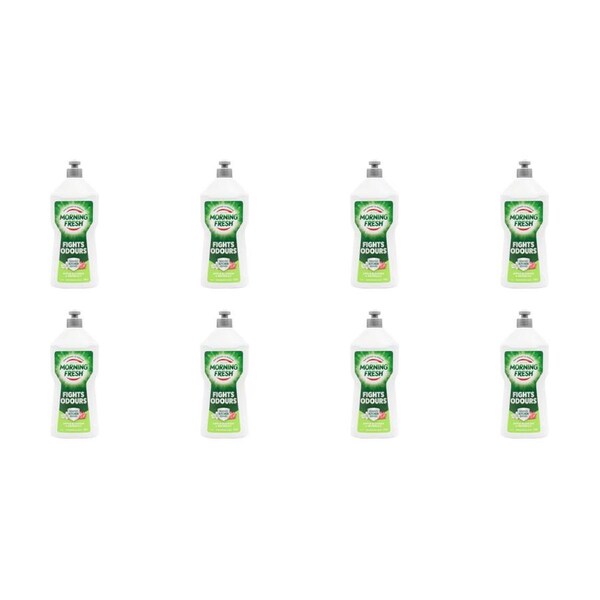 8x Morning Fresh Dishwashing Liquid Fights Odour 650ml Apple Blossom & Waterlily