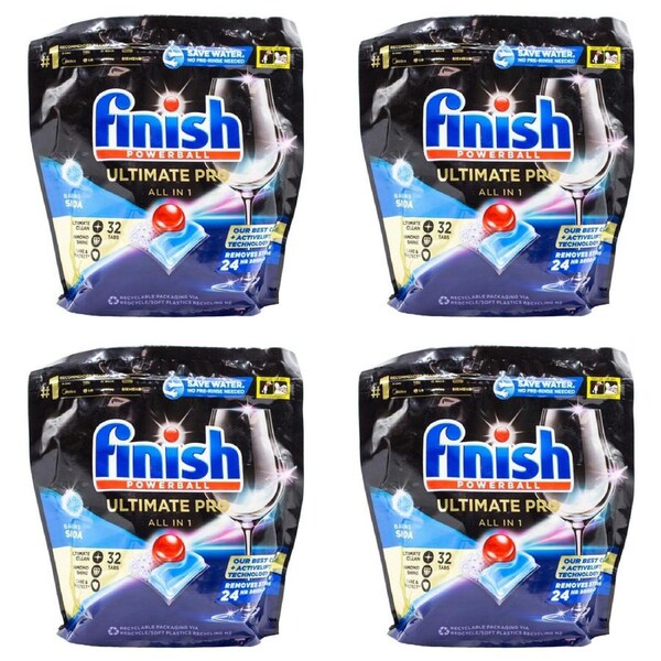 128pc Finish Powerball Ultimate Pro All-In-1 Dishwasher Tabs Baking Soda