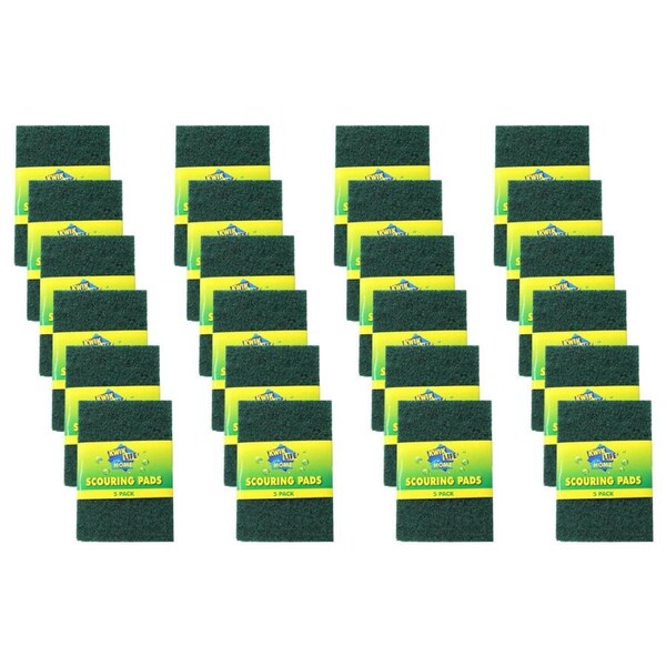120pc Kwik Life Home Multi Purpose Home/Kitchen Scouring Pads 10x15cm Green