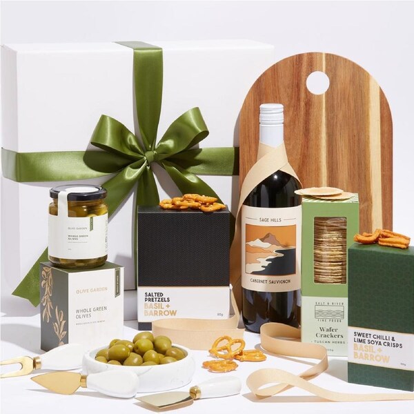 Hampers With Bite - [Home Goods] Wine & Antipasto Hamper