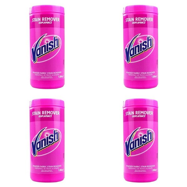 4x Vanish Laundry Detergent Powder Fabric Stain Remover Front/Top Loader 1.85kg