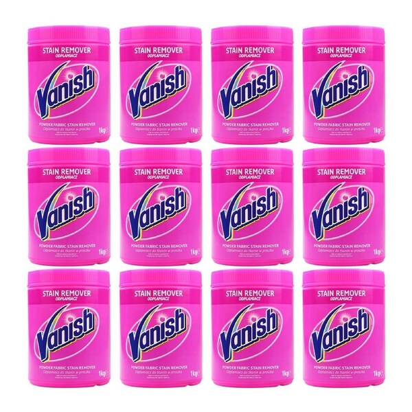 12x Vanish Laundry Detergent Powder Fabric Stain Remover Front & Top Loader 1kg