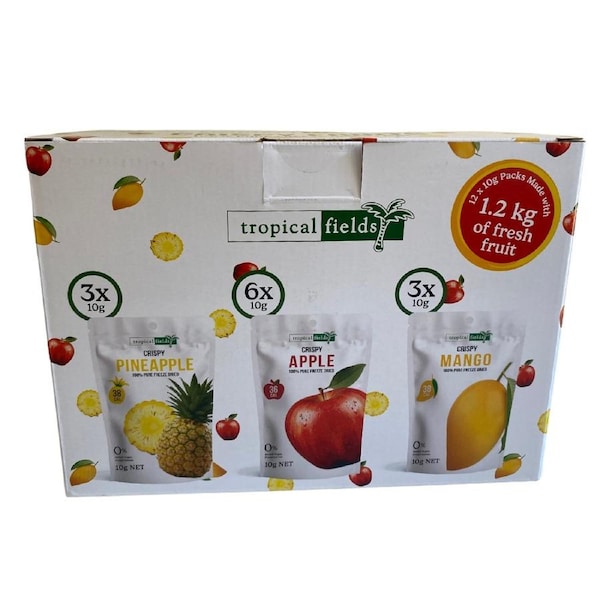 Tropical Fields Crispy Fruits 100% Pure Freeze Dried Fruit Variety Pack 120g
