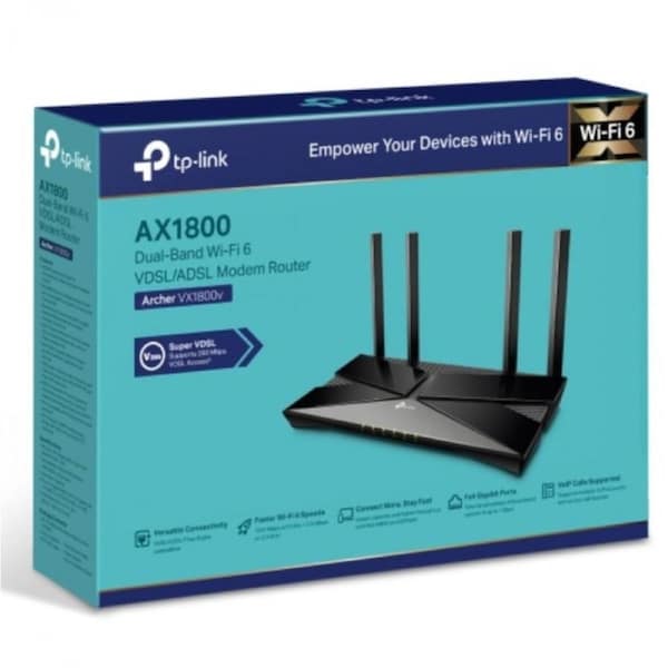 TP-Link Archer VX1800v AX1800 Dual-Band Wi-Fi 6 VDSL/ADSL Modem Router