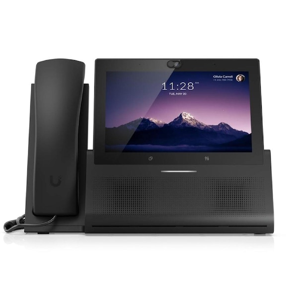 Ubiquiti UniFi Talk Phone Touch Max,Premium Desktop Smartphone,Ultimate User Exper,7 Touch Display,PoE+ In,Bluetooth,5V, 3A USB type C, Black