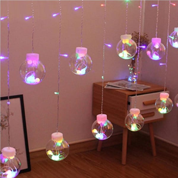 Wishing Ball Curtain String Lights Fairy Hanging Lights Colorful