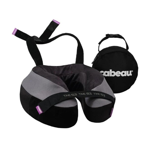 Cabeau Travel Pillow The Neck's Evolution S3 with Strap System - Grey TNEP3426
