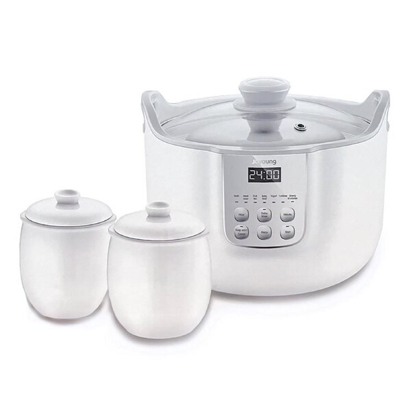 Joyoung White Porclain Slow Cooker 1.8L with 3 Ceramic Inner Containers D-818S AU Model
