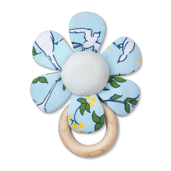 Enchanted Leaves Blue Teething Rattle - Apple Park