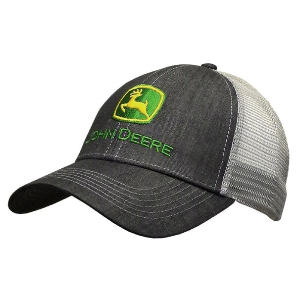 John Deere Men/Unisex One Size 100% Cotton Twill/Trucker Mesh Cap/Hat Charcoal