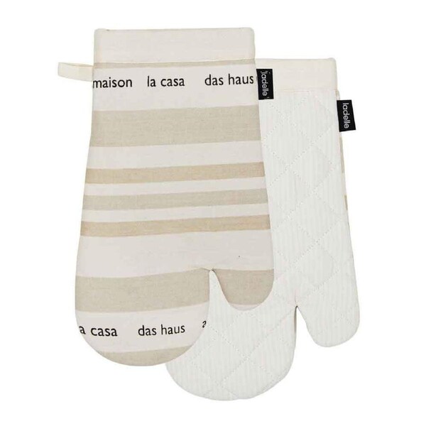 Ladelle La Casa Set of 2 Oven Mitts - Taupe