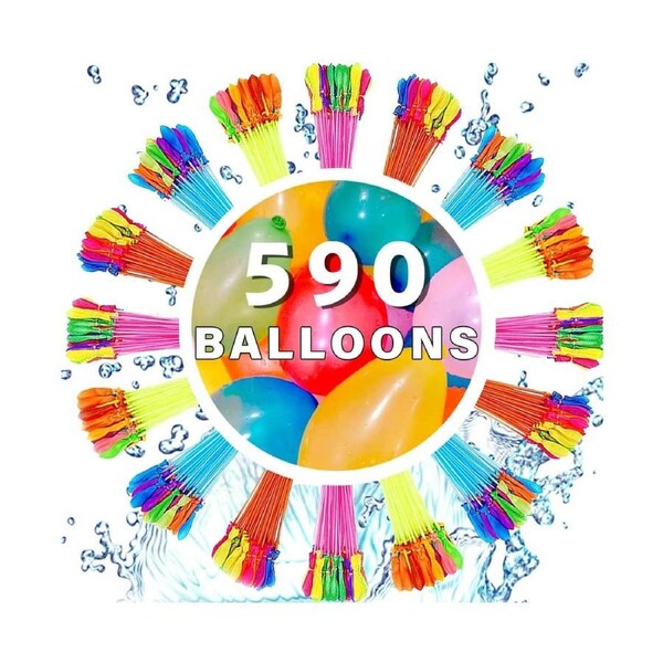 Water Balloons for Kids Boys & Girls Adults Party Easy Quick Fun Outdoor Summer Splash Party Backyard With 590 Balloon total for Swimming Pool