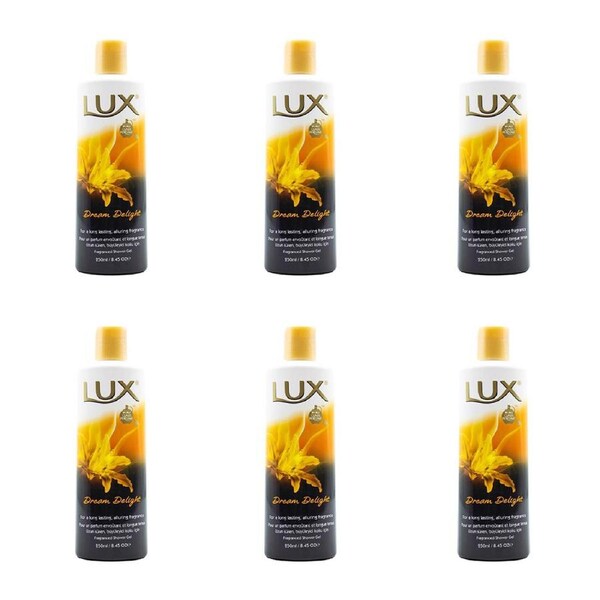 6x Lux 250ml Perfume Shower Gel Body Wash Foaming Liquid Bath Soap Dream Delight