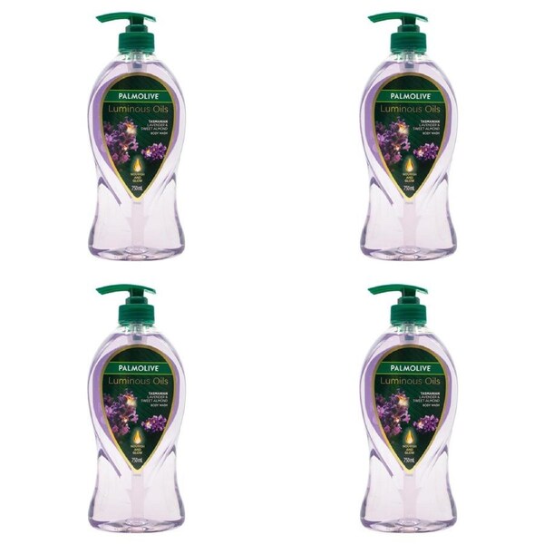 4x Palmolive Luminous Oils 750ml Body Wash Tasmanian Lavender & Sweet Almond