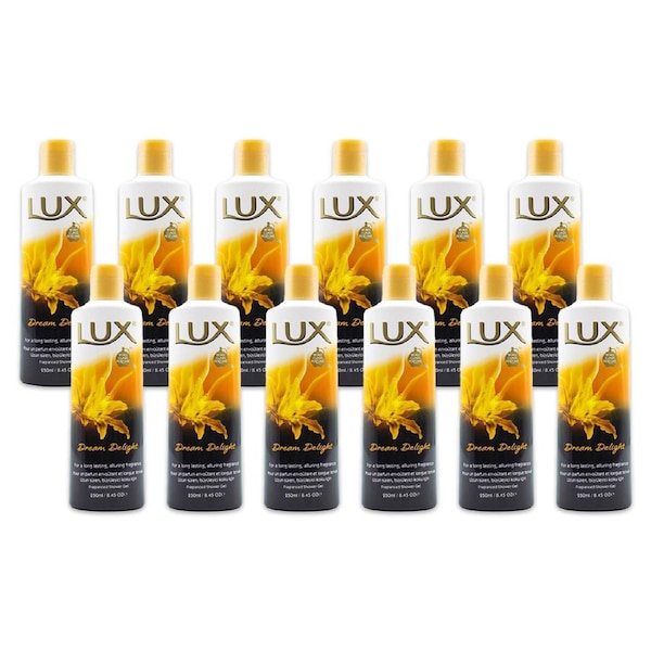 12x Lux 250ml Perfume Shower Gel Body Wash Foaming Bath Soap Dream Delight