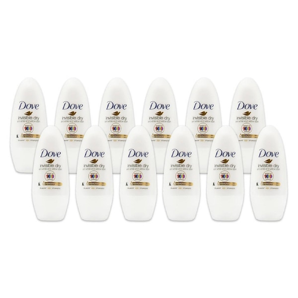 12x Dove 40ml Antiperspirant Roll On Deodorant 48h Protection Invisible Dry