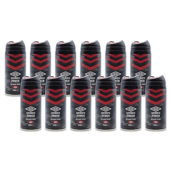 12x Umbro 150ml Antiperspirant Compact Fragrance Deodorant Body Spray Power