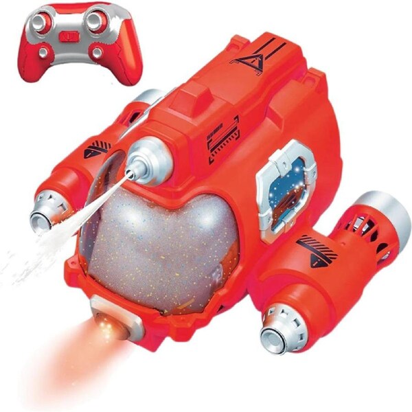 Catzon Remote Control Boat for Kids 2.4GHz RC Boat Toys with Light and Water Spray for Swimming Pool Lakes-Red