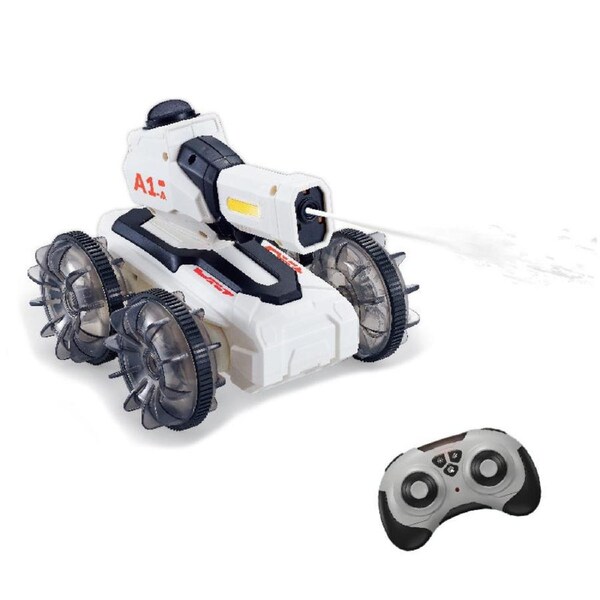 Catzon Amphibious Remote Control Car Waterproof RC Truck Water Pool Toys for Kids White