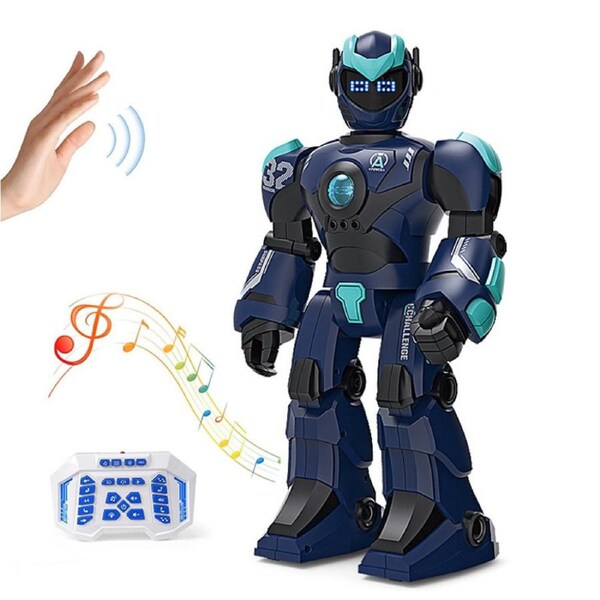 Catzon RC Robot Toys for Kids with Gesture Sensing Interactive Singing Dancing Robot for Boys Girls 1532-Blue