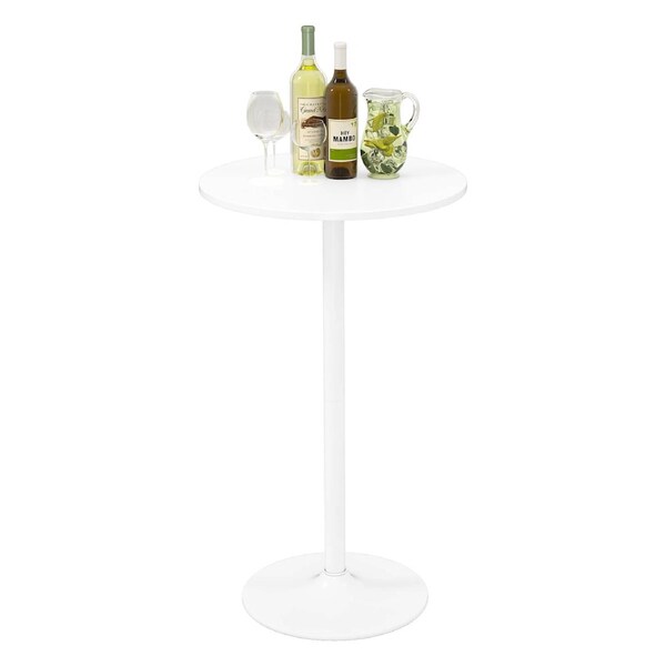 Giantex Round Bistro Table Dining Table Sofa Side Table High Top Pub Table White