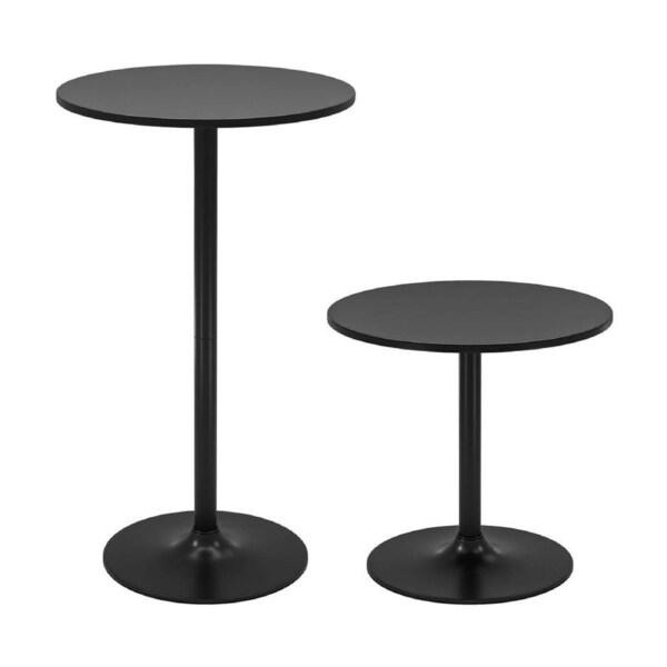 Giantex 2-Pack Round Bistro Table Dining Sofa Side Table High Top Pub Table Black