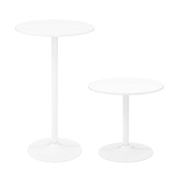 Giantex 2-Pack Round Bistro Table Dining Sofa Side Table High Top Pub Table White