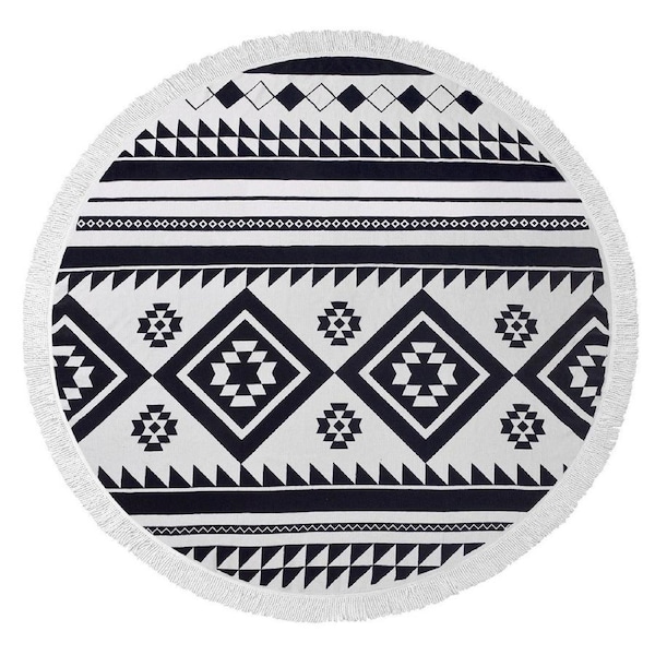 VAGABOND Orca 100% Cotton Terry Velour 150cm Round Beach Towel