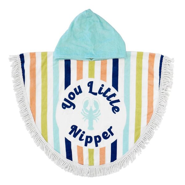 Bambury Kids Shaped Poncho Hooded Beach Towels-Quick Drying Little Nipper
