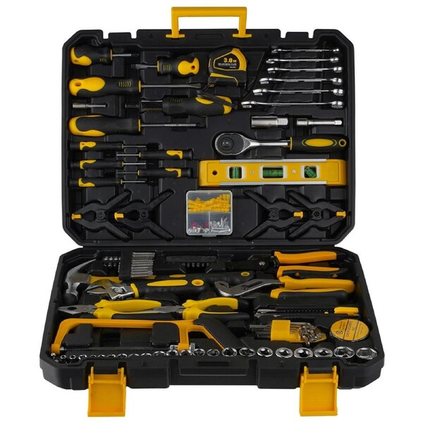 ACA 158PCS Tool Box Kits Carry Case Storage Set Household Automotive Repair Workshop