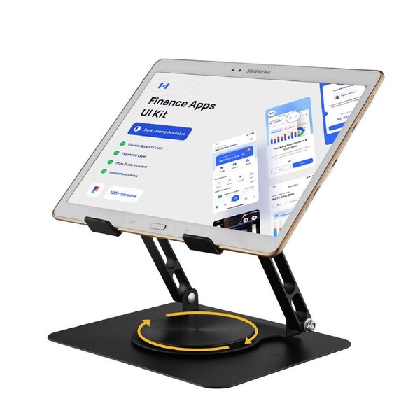 ACA Adjustable Height 360 Rotating Table Tablet Stand Holder iPad iphone Laptops Black