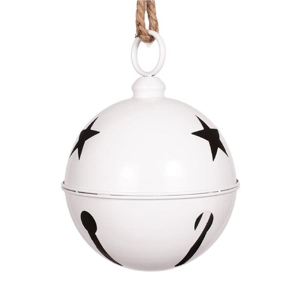 White Metal Bell with Star Cut Out 25cm