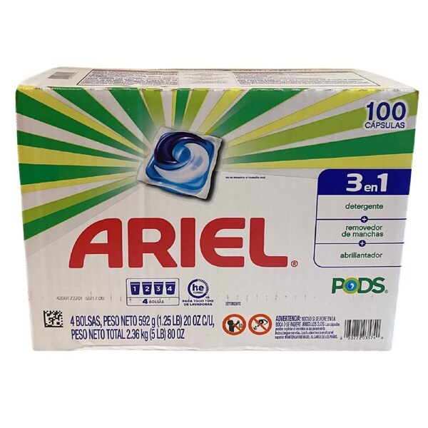Ariel Laundry Detergent Pods 3 in 1, 100 Pacs | Woolworths