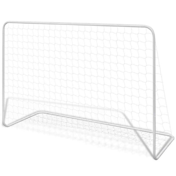 Football Goal With Net Outdoor Sports Soccer Training Steel Frame 182x61x122cm