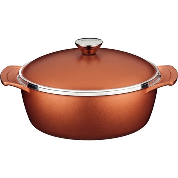Tramontina Lyon Nonstick Coated Durable Casserole Pan with Lid 24cm/6.8L - Gold