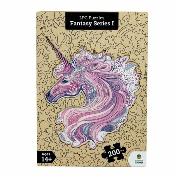 Let's Play Games Fantasy Series 01 Unicorn 200 Piece Wooden Jigsaw Puzzle