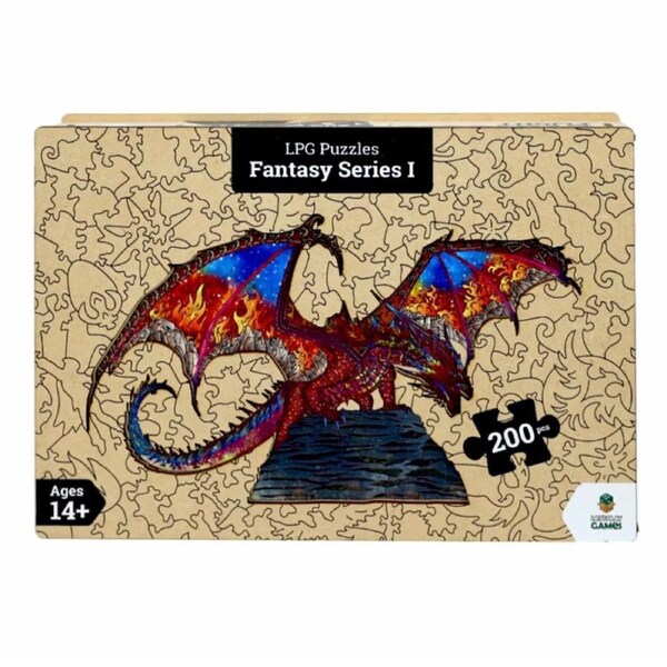 Let's Play Games Fantasy Series 01 Dragon Flight 200 Piece Wooden Jigsaw Puzzle