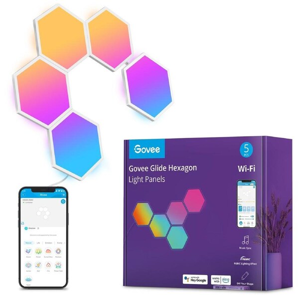 Govee Hexa Glide Light Panels - 5 Piece