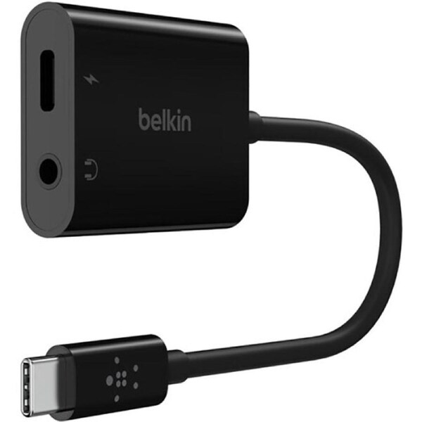 Belkin RockStar 3.5mm Audio & USB-C Charge Adapter (Black)