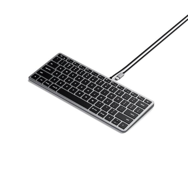 Satechi Slim W1 Wired USB-C Backlit Keyboard, Space Grey - ST-UCSW1M