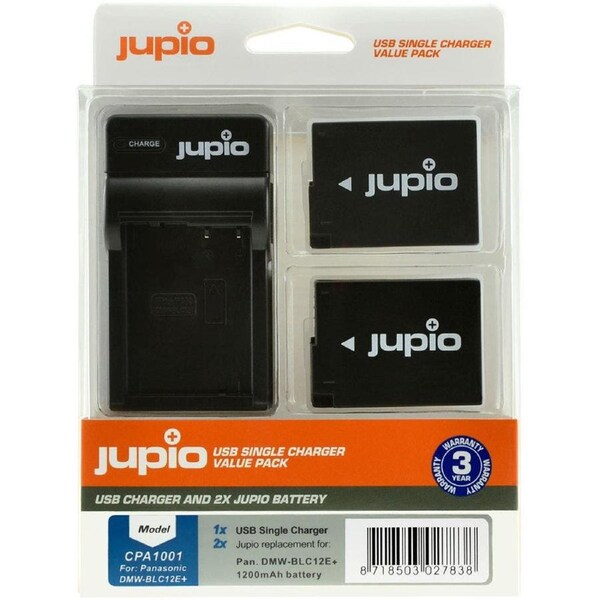 Jupio Panasonic DMW-BLC12E Twin Battery + Charger Kit