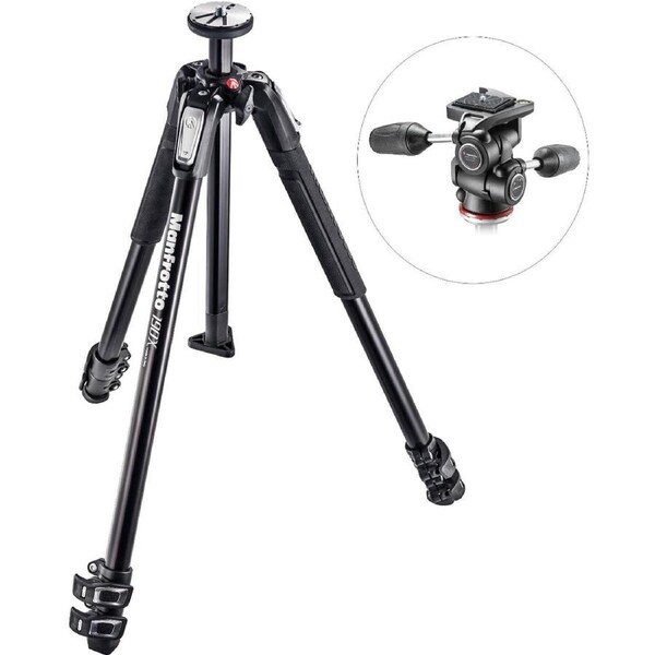 Manfrotto MK190X3-3W1 3 Section Tripod w 804 MK II Head