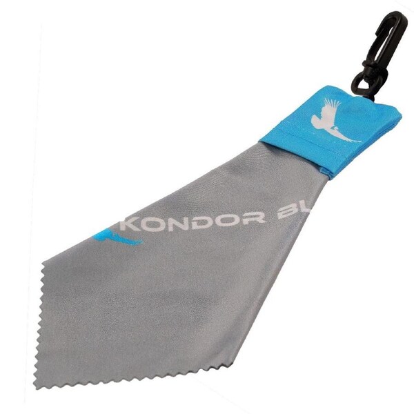 Kondor Blue Micro Fiber Lens Wipe Cloth with Pouch and Clip