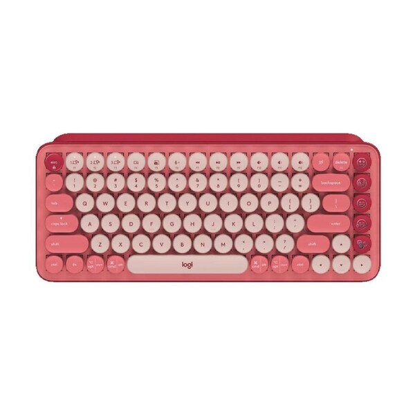 Logitech POP Keys Wireless Mechanical Keyboard with Emoji Keys (Heartbreaker Rose)