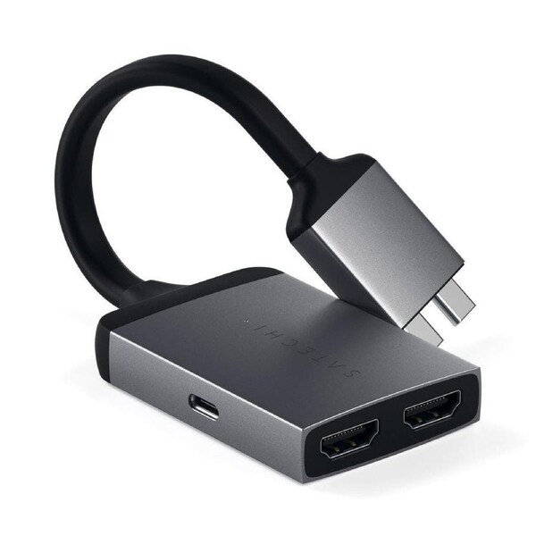 Satechi USB-C Dual HDMI Adaptor, Space Grey - ST-TCDHAM