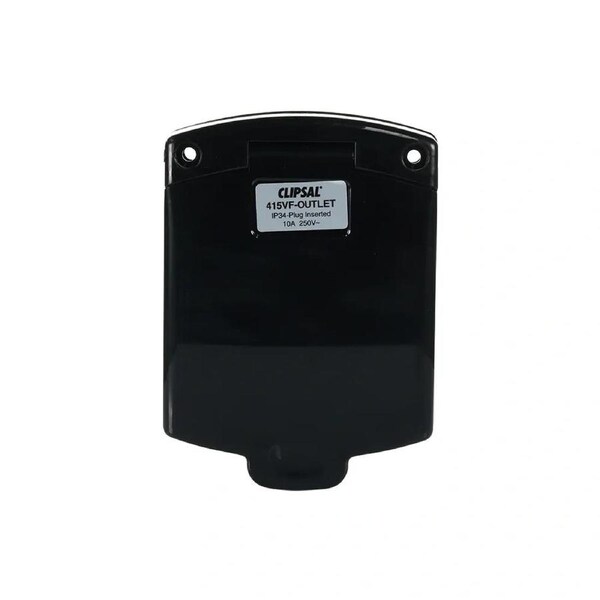 Clipsal 415VF-BK - Caravan Socket Outlet 10 Amp Double Pole IP34 - Black