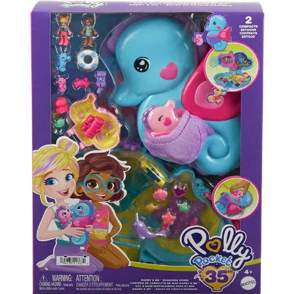 Polly Pocket 35th Anniversary Daddy and Me Seahorse Purse and Accessories Playset
