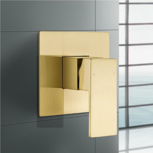 ACA Square Bath Bathtub Shower Mixer Tap Vanity Basin Sink Water Spout Tap Brushed Gold